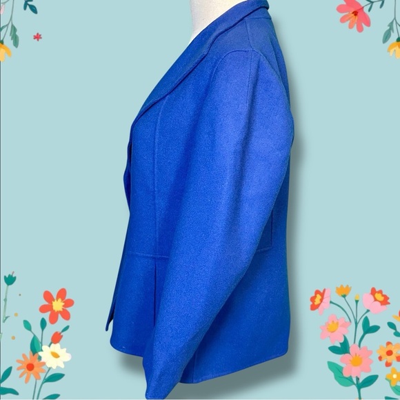 NWT Talbots Royal Blue 100% Wool Single Button Patch Pocket Blazer / Jacket 10 - Picture 6 of 13